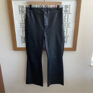 Zara Black Faux Leather Flare Pants